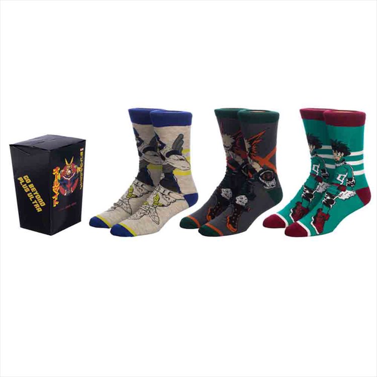 My Hero Academia - 3 Pairs Crew Socks Box Set