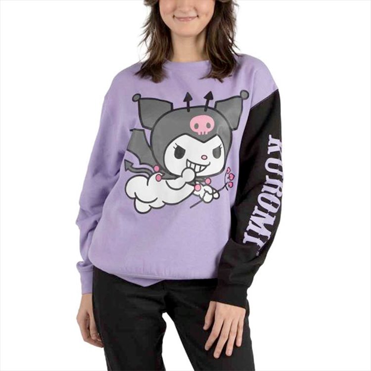 Sanrio - Kuromi Contrast Sleeve Sweatshirt S