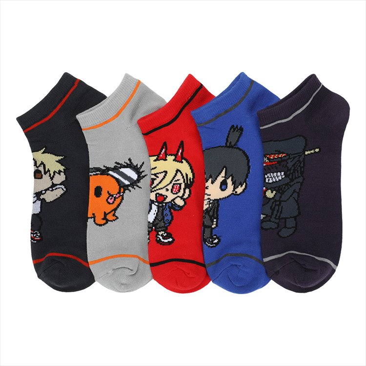 Chainsaw Man - Chibi 5 Pari of Ankle Socks