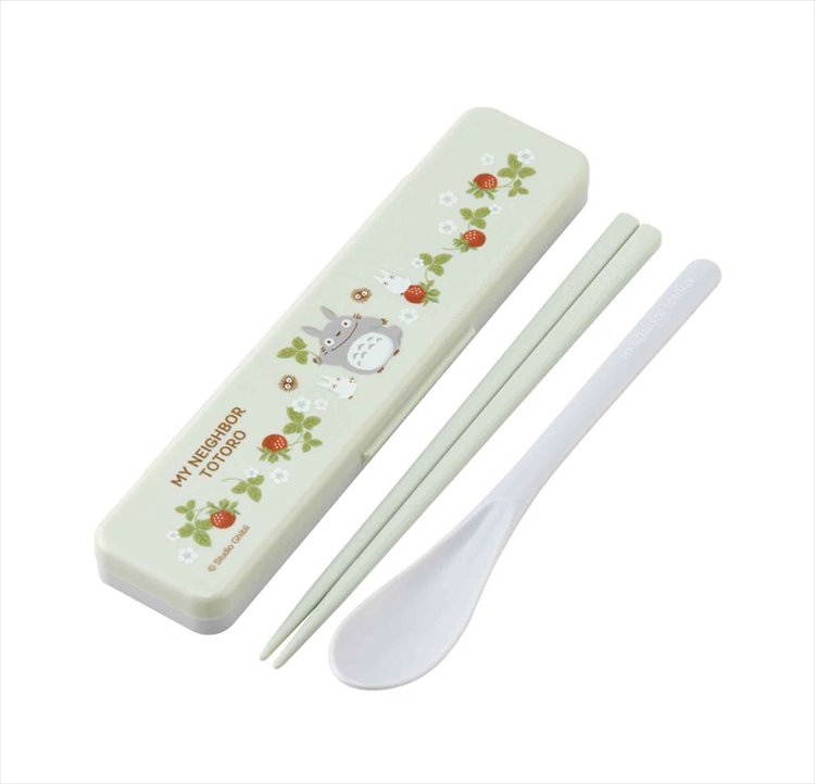 Totoro - Raspberry Chopsticks and Spoon with Case
