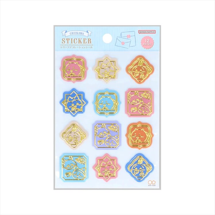 Chiikawa - Gold Relief Stickers Tea Time