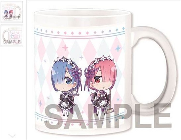 Re:Zero Starting Life in Another World - Color Chibi Rem and Ram Ver. Mug - Click Image to Close