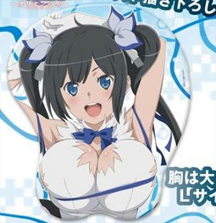 Is It Wrong to Try to Pick Up Girls in a Dungeon - Hestia Breast Mouse Pad - Click Image to Close