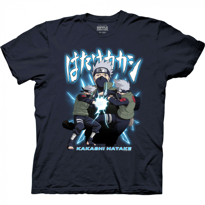 Naruto Shippuden - Kakashi Collage Navy T-Shirt L