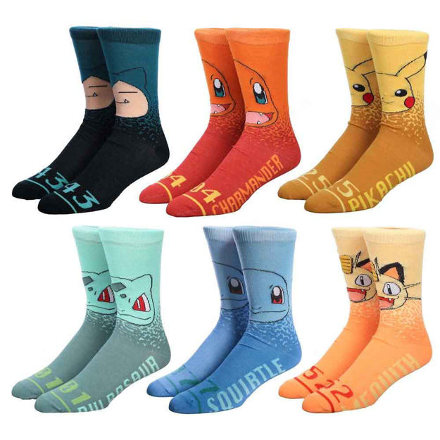 Pokemon - Character 6 Pair Crew Socks