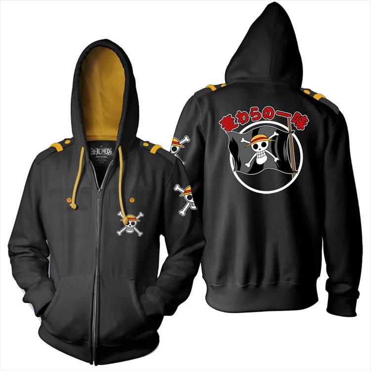 One Piece - Straw Hat Crew Military Zip Hoodies M