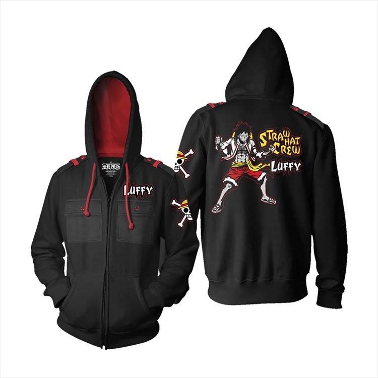 One Piece - Luffy Military Zip Hoodie XL