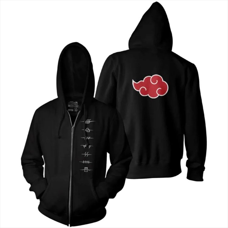 Naruto Shippuden - Akatsuki and Anti Village Symbols Zip Hoodies XL