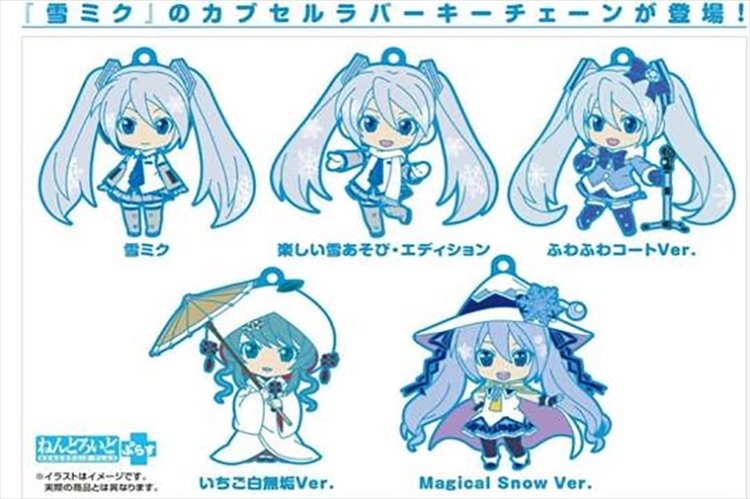 Vocaloid - Snow Miku Rubber Keychain Set of 5