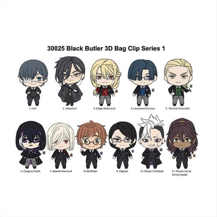 Black Butler - 3D Foam Bag Clip SINGLE BLIND BOX
