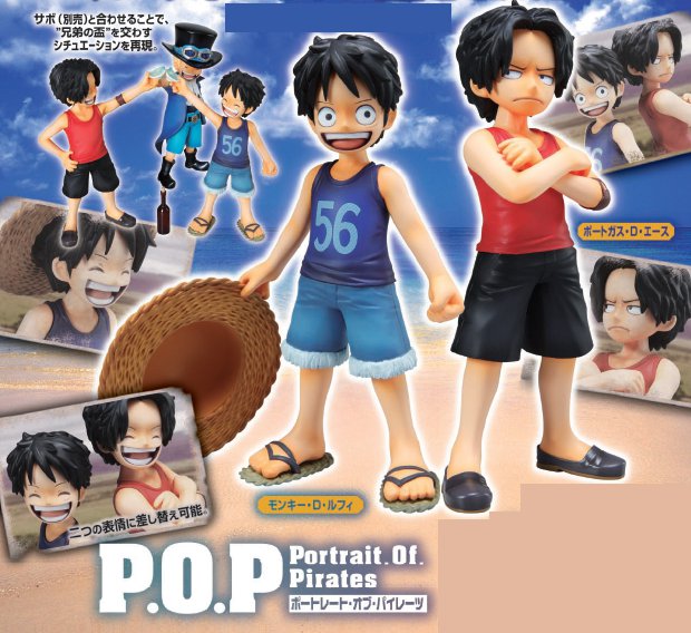 One Piece - 1/8 Luffy & Ace Brotherly Bonds Portrait of Pirates POP PVC Figures Set of 2 Re Release