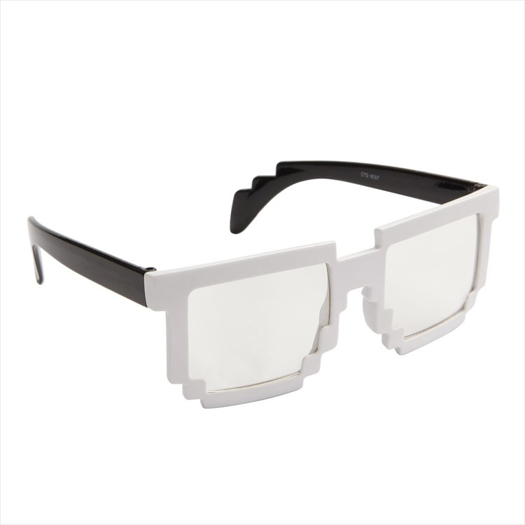 Glasses - Pixel Two Tone White Frame Clear Lens Glasses Glasses - Pixel Two Tone White Frame Clear Lens Glasses