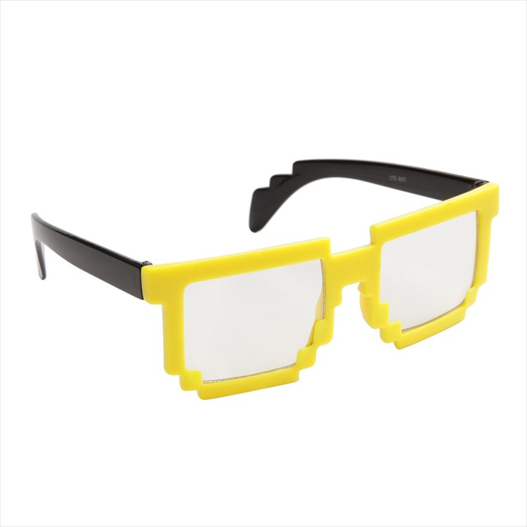 Glasses - Pixel Two Tone Yellow Frame Clear Lens Glasses Glasses - Pixel Two Tone Yellow Frame Clear Lens Glasses