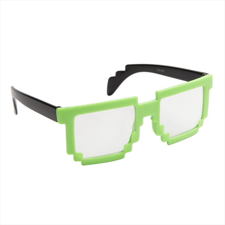 Glasses - Pixel Two Tone Green Frame Clear Lens Glasses Glasses - Pixel Two Tone Green Frame Clear Lens Glasses