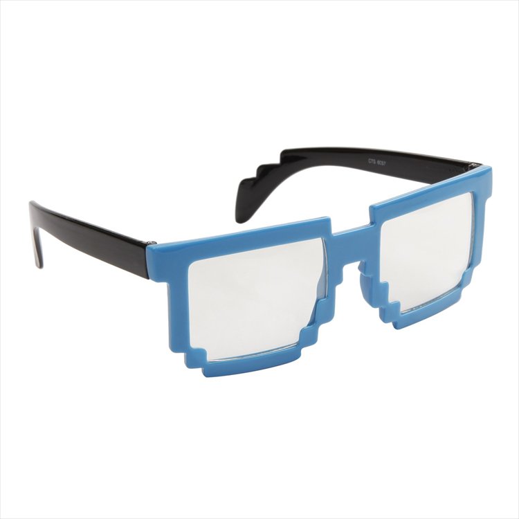Glasses - Pixel Two Tone Blue Frame Clear Lens Glasses Glasses - Pixel Two Tone Blue Frame Clear Lens Glasses