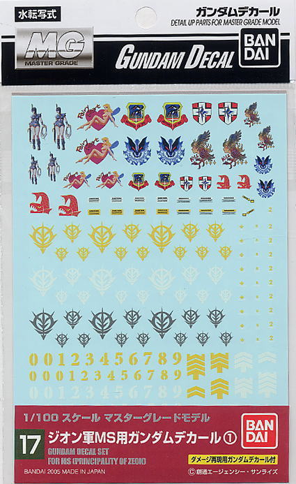 Gundam Decal - GD17 MG Multiuse Zeon