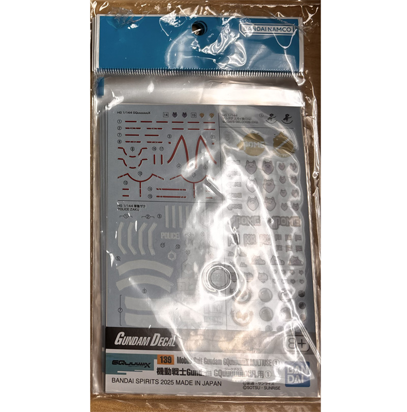 Gundam Decal - Mobile Suit Gundam GQuuuuuX Multiuse 1 Decal 139