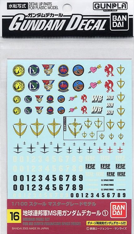 Gundam Decal - GD16 MG EFSF Mobile Suit 1
