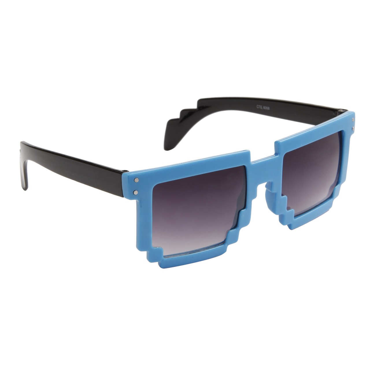 Glasses - Two Tone Blue Frame Pixel Sunglasses Glasses - Two Tone Blue Frame Pixel Sunglasses
