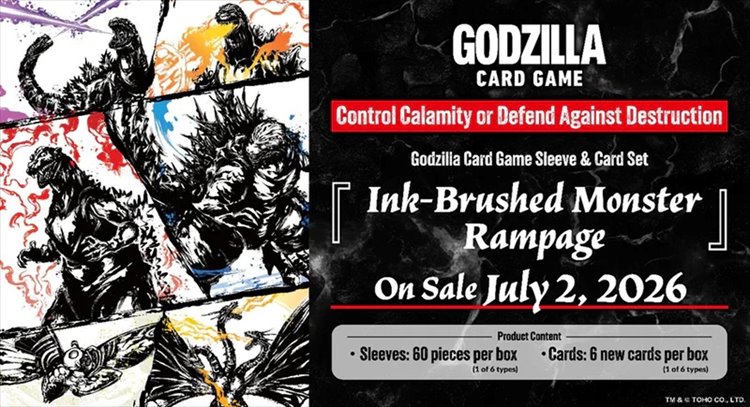 Godzilla - CG InkBrushed Monster Rampage Card and Sleeve Set