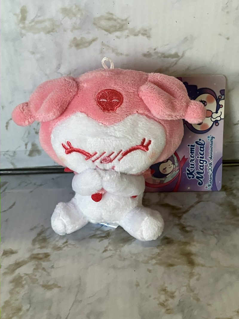Sanrio - Kuromi Blushing w Eyes Closed 10cm Plush