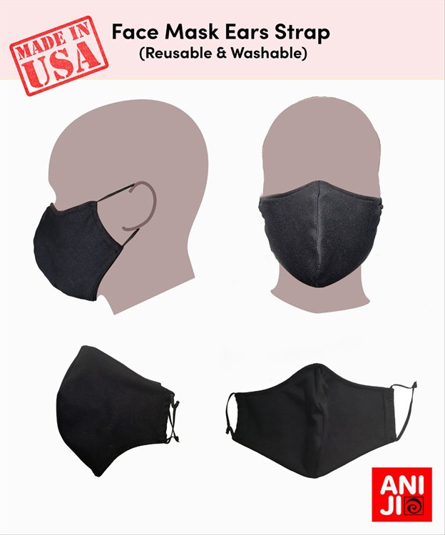 Aniji - Face Mask Reusable Washable Protective Cloth Mouth Mask (Ear Loop)