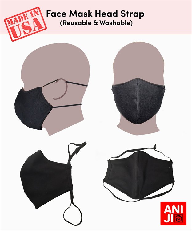 Aniji - Face Mask Reusable Washable Protective Cloth Mouth Mask (Head Loop)
