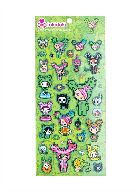 TokiDoki - Green Cactu Sticker Sheet - Click Image to Close