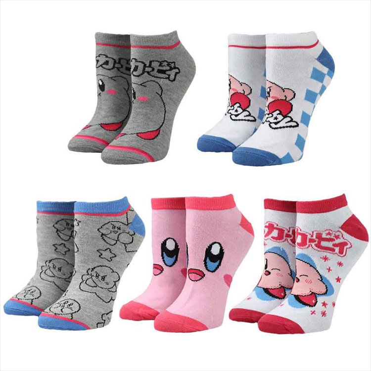 Kirby - 5 Pair Ankle Socks - Click Image to Close