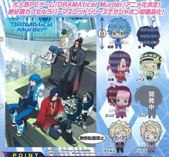 DRAMAtical Murder - Swing Character Rubber Charms set of 8 - Click Image to Close