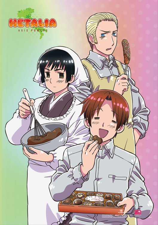 Hetalia - Germany Italy Japan Cooking Wall Scroll