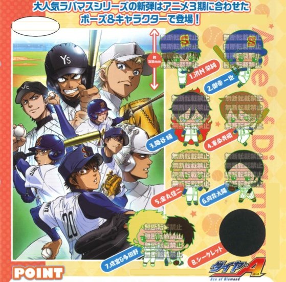 Ace of Diamond - Character Rubber Straps Set of 8