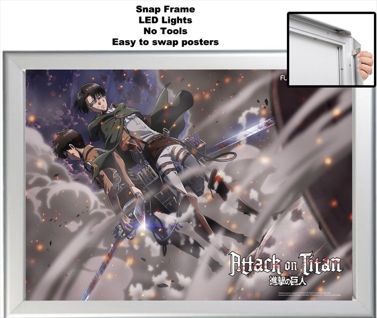 Attack on Titan - Erin & Levi Clear PVC Poster A2 & LED Light Snap Poster Frame (ToysLogic Exclusive)