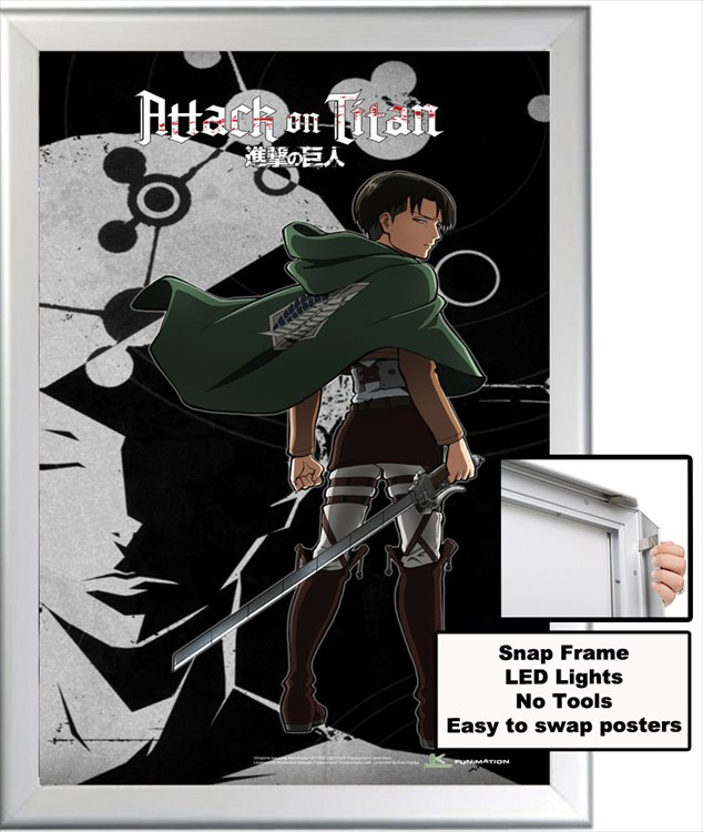 Attack on Titan - Levi Clear PVC Poster A2 Size & LED Light Snap Poster Frame (ToysLogic Exclusive)