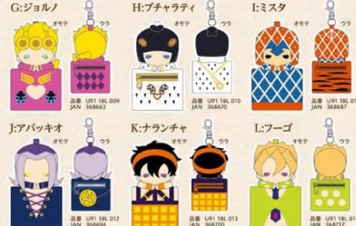 Jojo Bizarre Adventure Part V Golden Wind - Single Pouch Keychain - Click Image to Close