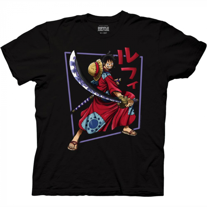 One Piece - Luffy Wano Arc With Kanji T-Shirt M