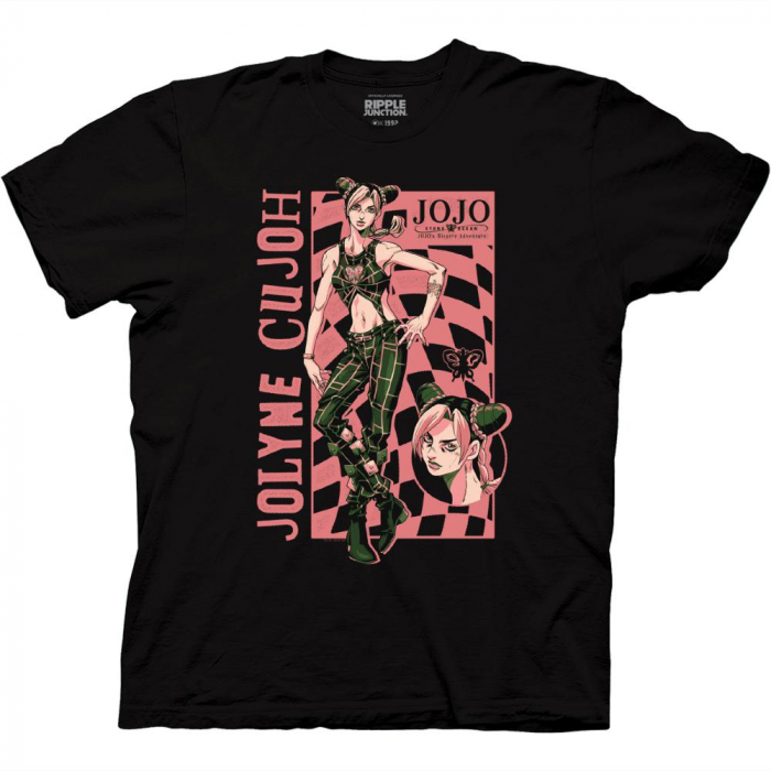 Jojos Bizzare Adventure Part VI - Jolyne Pink Checkered T-Shirt XL