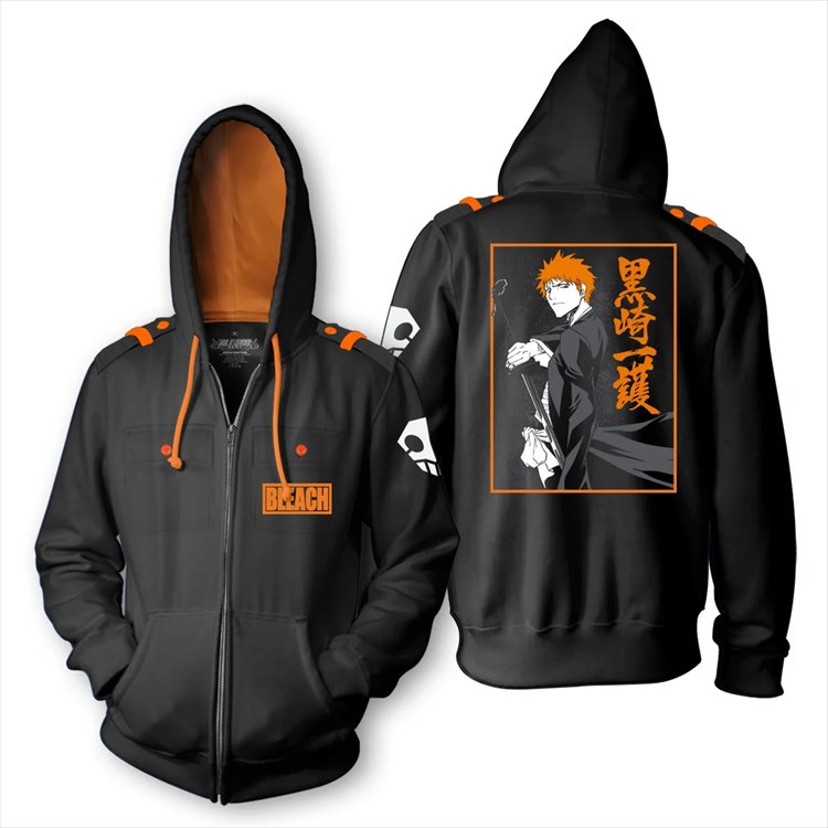 Bleach - Ichigo 2 Tone Military Zip Hoodies L