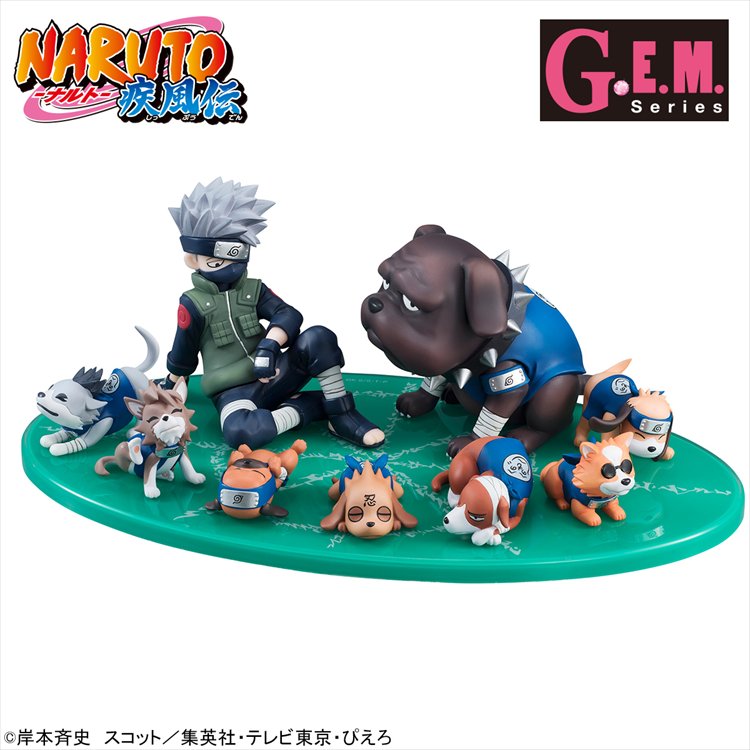 Naruto - Kakashi and Ninken (Ninja Dog) Set G.E.M Series Gaiden - Click Image to Close