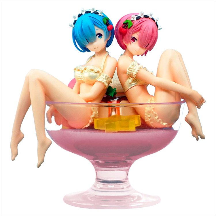 Re:Zero Starting Life in Another World - Rem and Ram Pudding a la mode Prize Figure - Click Image to Close