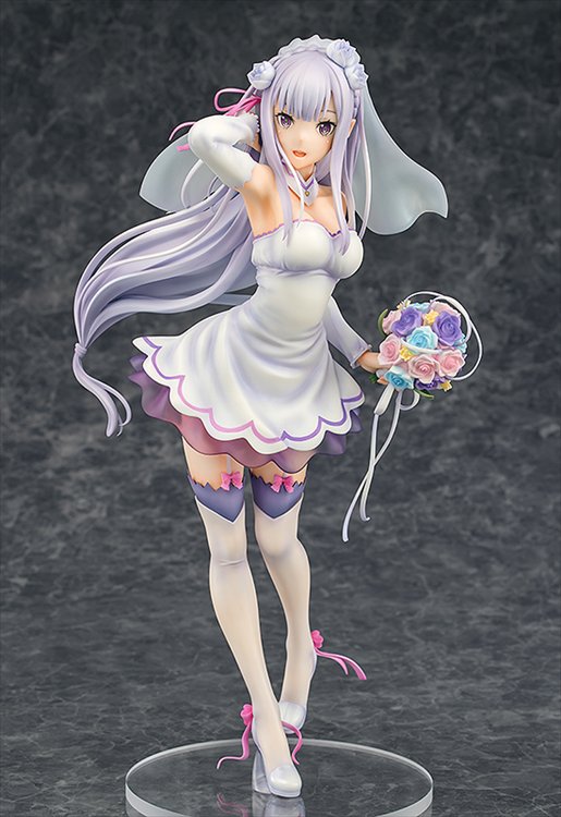Re:Zero Starting Life in Another World - 1/7 Emilia Wedding Ver. PVC Figure - Click Image to Close