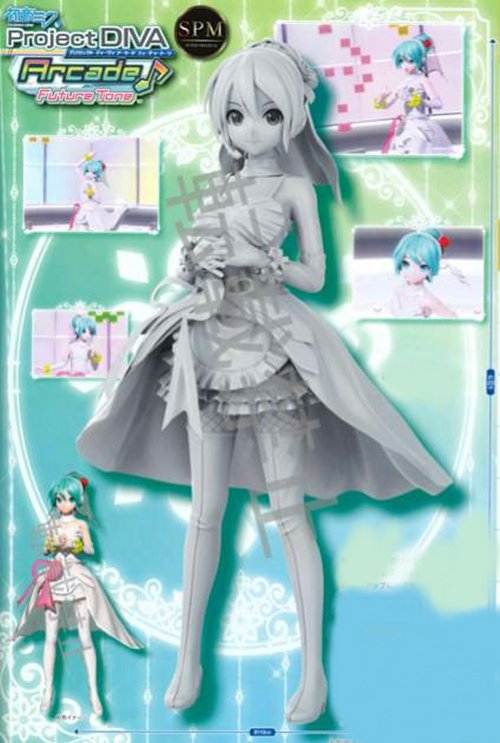 Vocaloid Project DIVA Arcade Future Tone - Hatsune Miku SPM White Dress Ver. Sega PrizeFigure - Click Image to Close