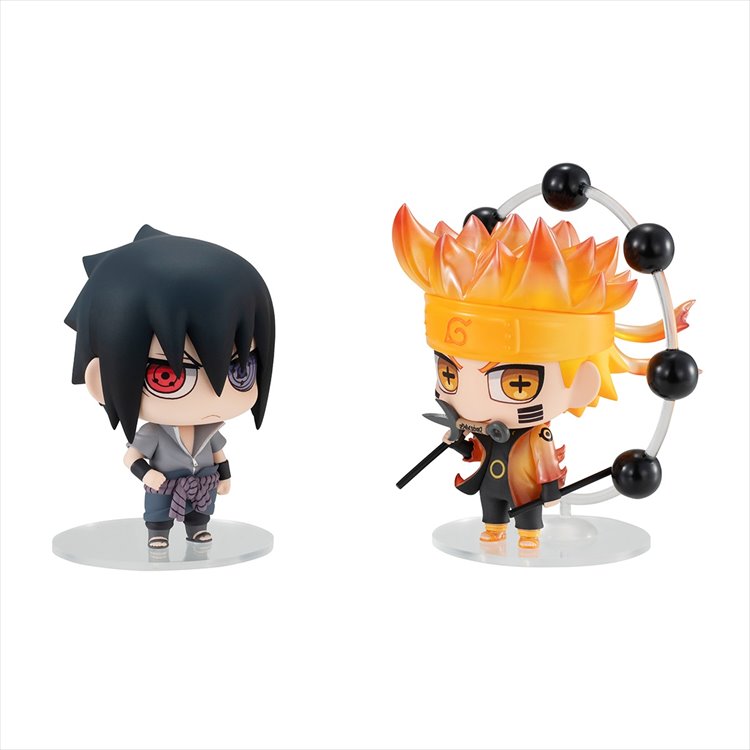 Naruto Shippuden - CHIMIMEGA Buddy Series NARUTO & SASUKE SET PVC Figure - Click Image to Close