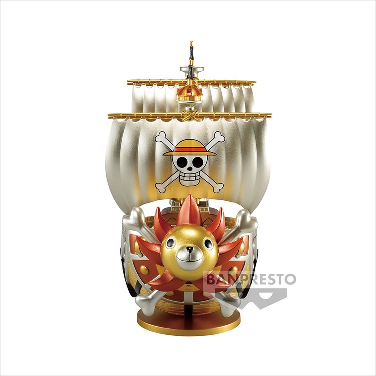 One Piece - Thousand Sunny Mega World Collectable Gold Color Prize Figure - Click Image to Close