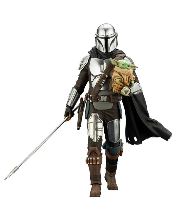The Mandalorian - 1/7 Mandalorian and Grogu With Beskar Staff Figure