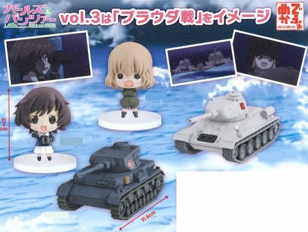 Girls and Panzer - Deformed chibi girls and Panzer Tank vol. 3 set of 4