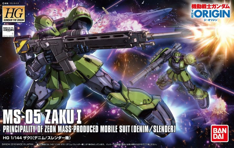 Gundam Origin - 1/144 HG MS-05 Zaku I Model Kit - Click Image to Close