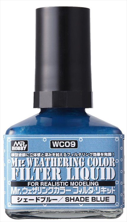 Mr Hobby - Mr Weathering Color Filter Liquid Blue WC09 40ml - Click Image to Close