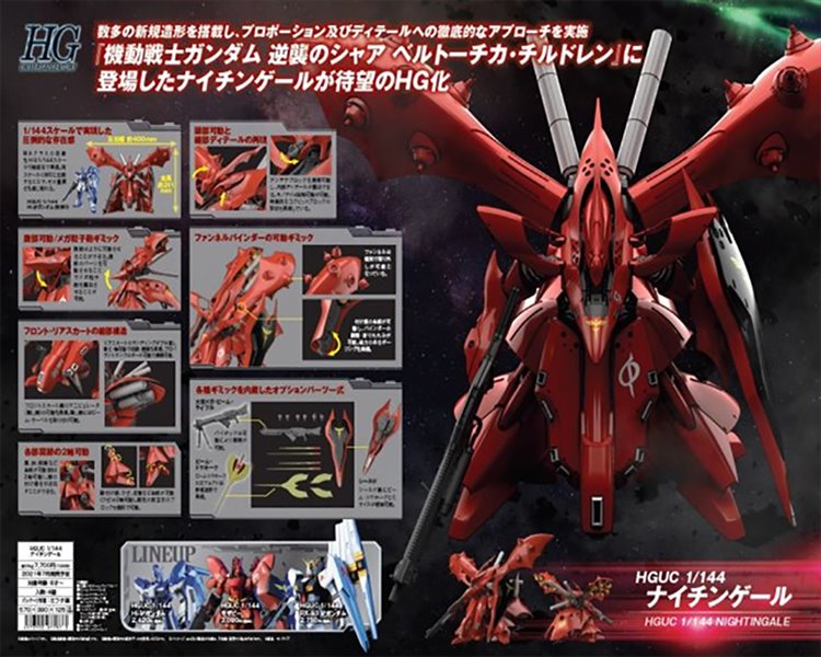 Gundam 1/144 HGUC MSN-04II Nightingale Model Kit - Click Image to Close