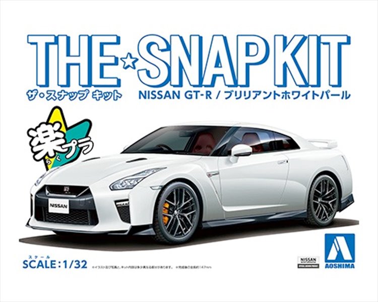 Snap Kit - 1/32 Nissan GT-R Brilliant White Pearl Model Kit - Click Image to Close